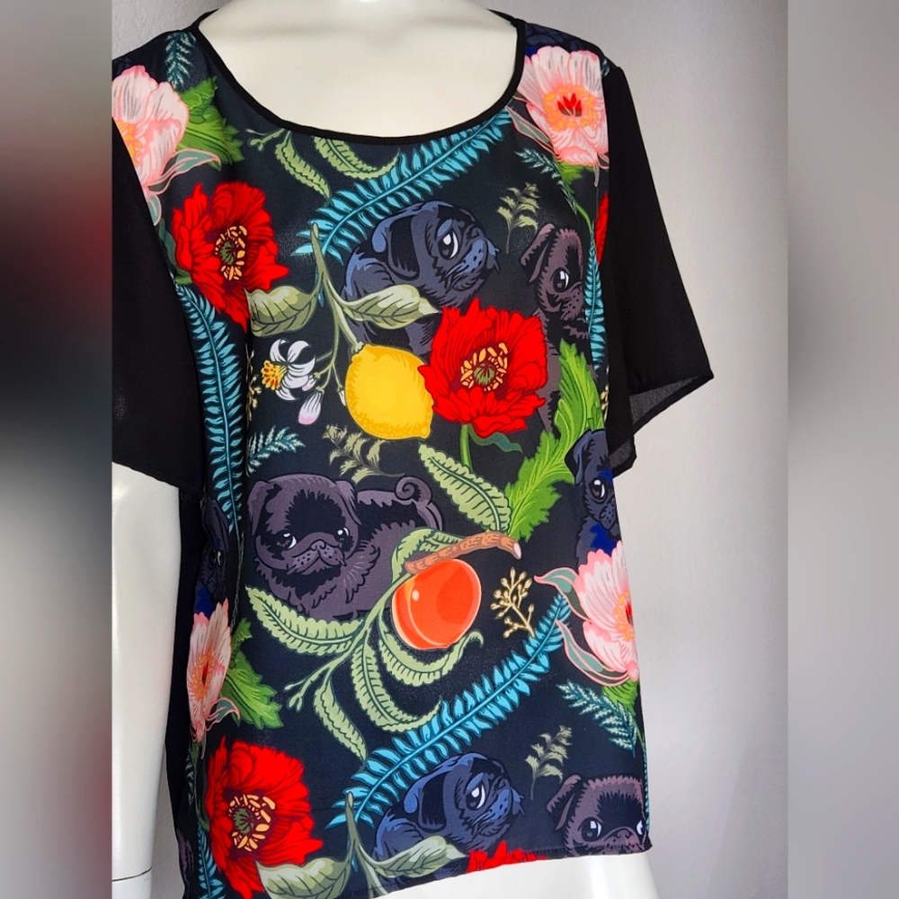 Floral Pug blouse